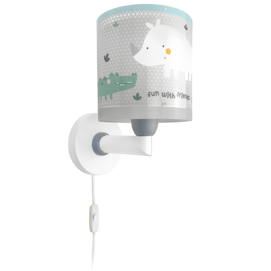 Dalber 60629 - Kinderwandlamp RHICO AND CROCO 1xE27/15W/230V
