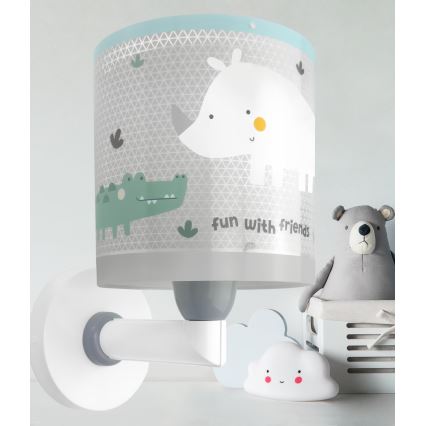 Dalber 60629 - Kinderwandlamp RHICO AND CROCO 1xE27/15W/230V