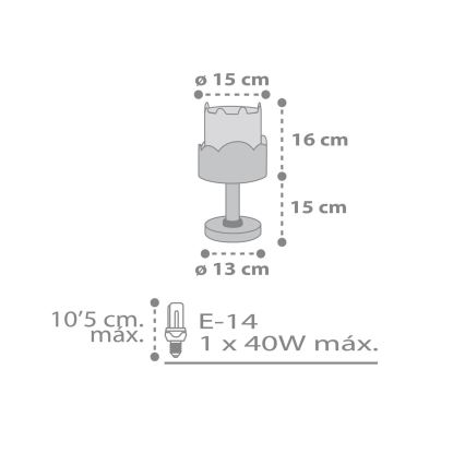 Dalber 61151H - Lamp voor Kinderen BUNNY 1xE14/40W/230V groen