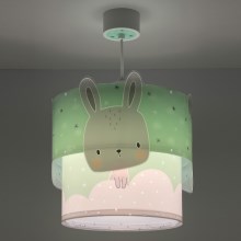 Dalber 61152H - Hanglamp voor Kinderen BUNNY 1xE27/60W/230V groen