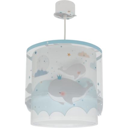 Dalber 61172T - Hanglamp voor kinderen WHALE DREAMS 1xE27/15W/230V blauw