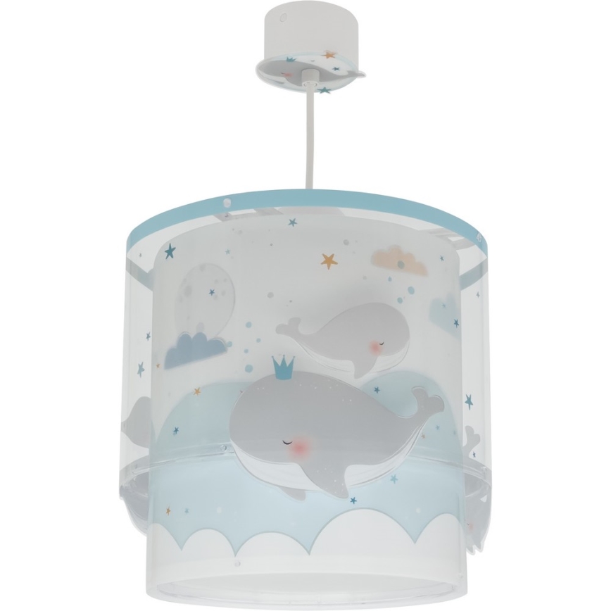Dalber 61172T - Hanglamp voor kinderen WHALE DREAMS 1xE27/15W/230V blauw