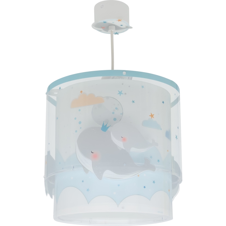 Dalber 61172T - Hanglamp voor kinderen WHALE DREAMS 1xE27/15W/230V blauw