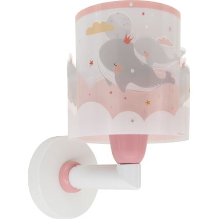 Dalber 61179S - Wandlamp voor kinderen WHALE DREAMS 1xE27/15W/230V roze