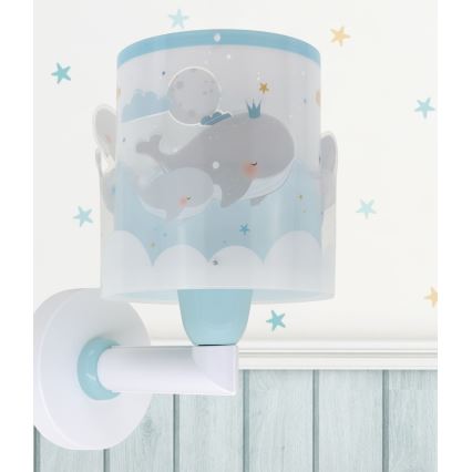 Dalber 61179T - Wandlamp voor kinderen WHALE DREAMS 1xE27/15W/230V blauw