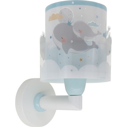 Dalber 61179T - Wandlamp voor kinderen WHALE DREAMS 1xE27/15W/230V blauw