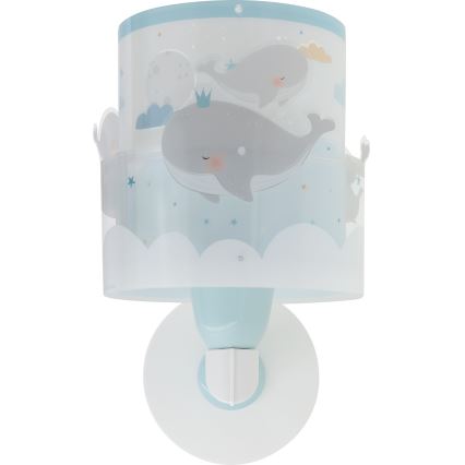 Dalber 61179T - Wandlamp voor kinderen WHALE DREAMS 1xE27/15W/230V blauw