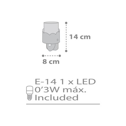 Dalber 61235E - LED Sokkellamp MAAN LED / 0,3W / 230V