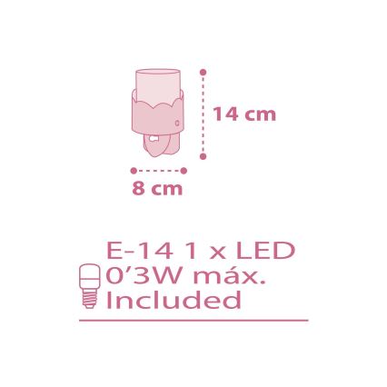 Dalber 61235S - LED Stekkerlampje MOON 1xE14/0,3W/230V