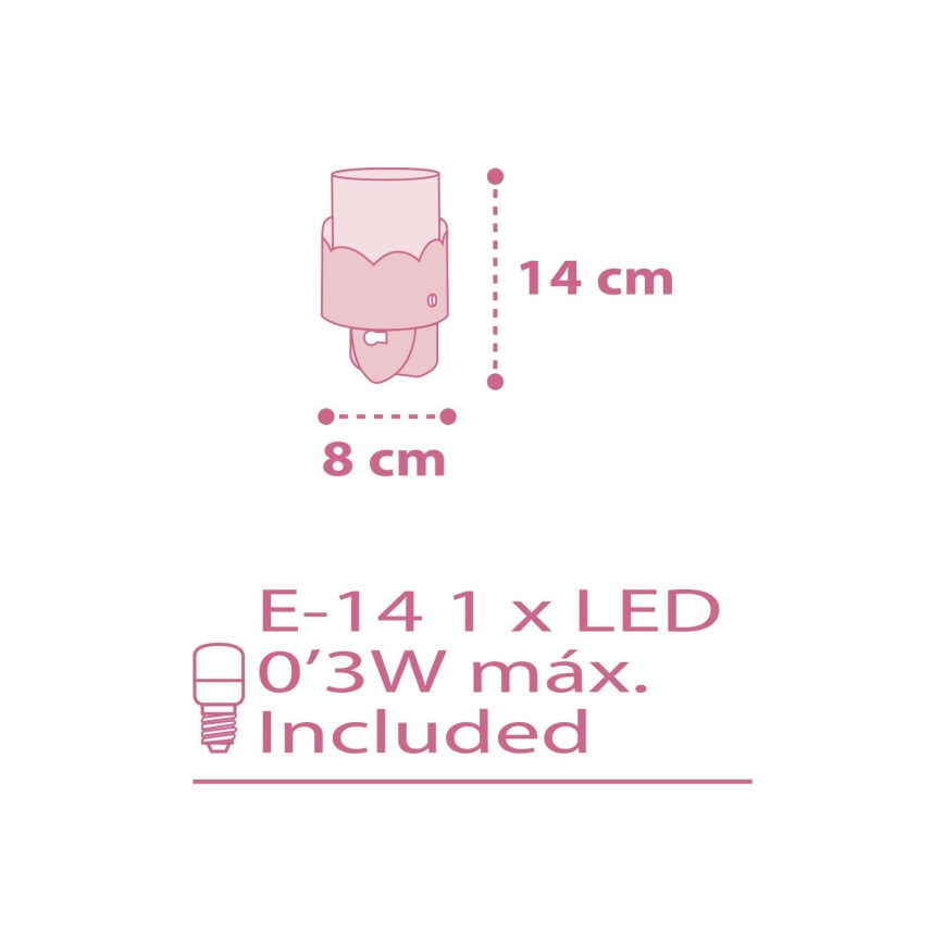 Dalber 61235S - LED Stekkerlampje MOON 1xE14/0,3W/230V