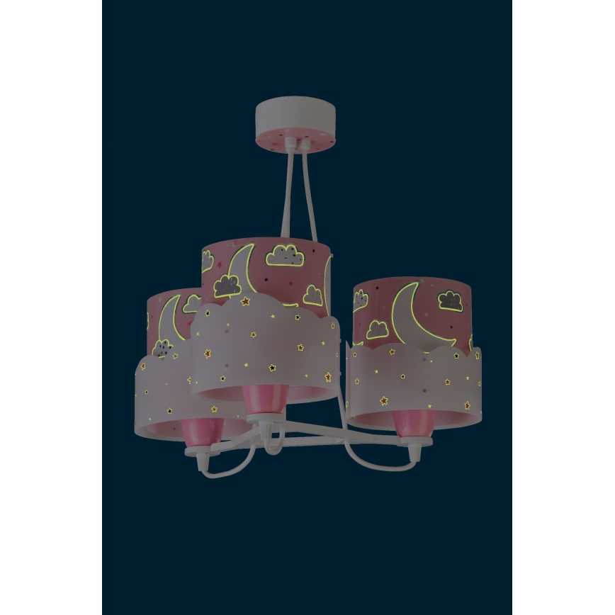 Dalber 61237S - Kinderhanglamp MOON 3xE27/60W/230V