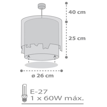 Dalber 61272 - Hanglamp voor Kinderen LOVING DEER 1xE27/60W/230V