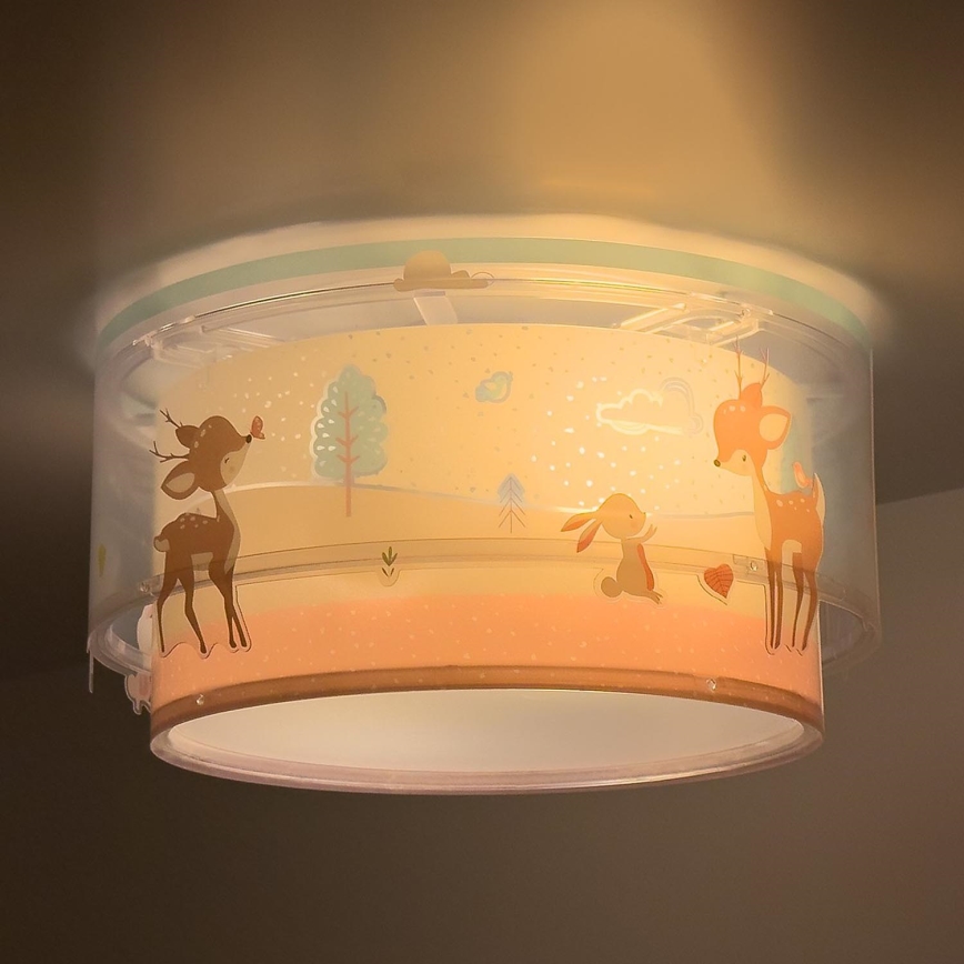 Dalber 61276 - Plafondlamp kinderkamer LOVING DEER 2xE27/15W/230V