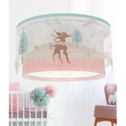 Dalber 61276 - Plafondlamp kinderkamer LOVING DEER 2xE27/15W/230V