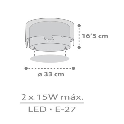 Dalber 61276 - Plafondlamp kinderkamer LOVING DEER 2xE27/15W/230V