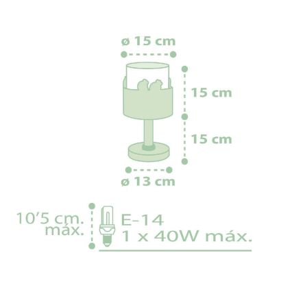 Dalber 61711H - Lamp voor Kinderen SWEET LOVE 1xE14/40W/230V groen