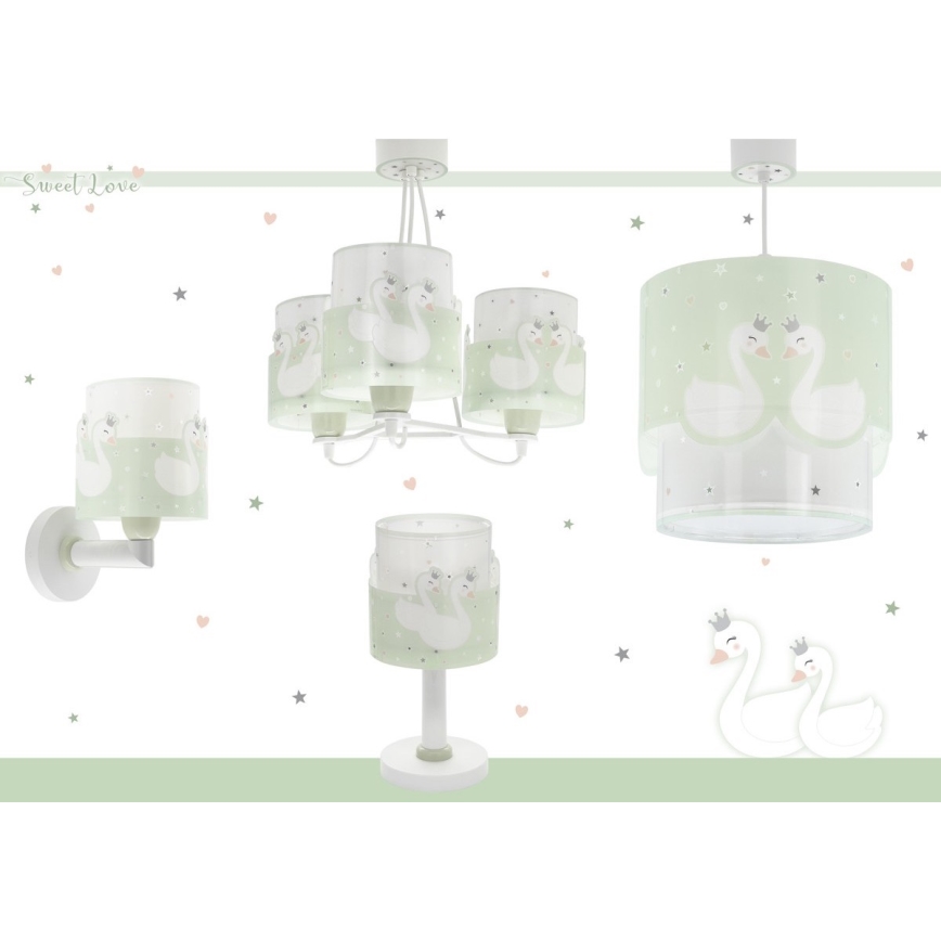 Dalber 61719H - Wand Lamp voor Kinderen SWEET LOVE 1xE27/60W/230V groen