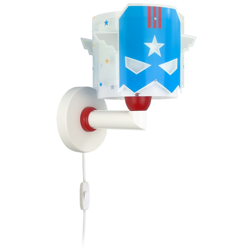 Dalber 61819 - Kinderwandlamp BLUE HERO 1xE27/15W/230V