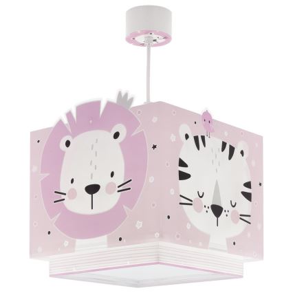 Dalber 63112S - Hanglamp voor Kinderen JUNGLE 1xE27/15W/230V roze