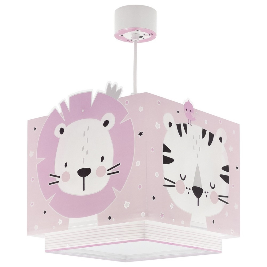 Dalber 63112S - Hanglamp voor Kinderen JUNGLE 1xE27/15W/230V roze