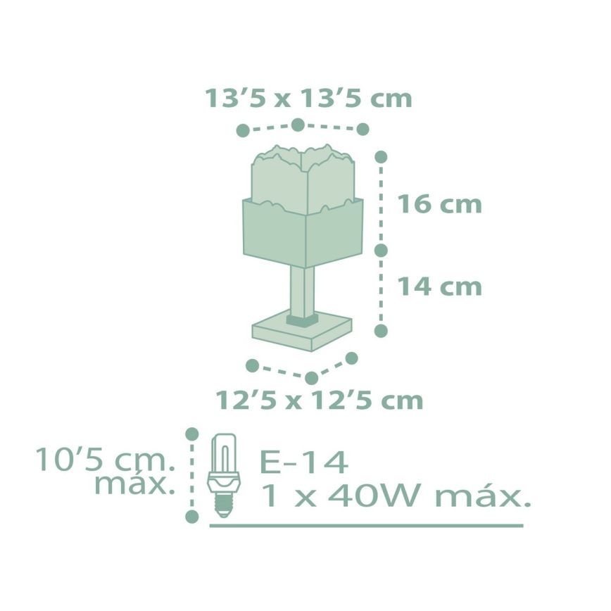Dalber 63161H - Lamp voor Kinderen PANDA 1xE14/40W/230V groen