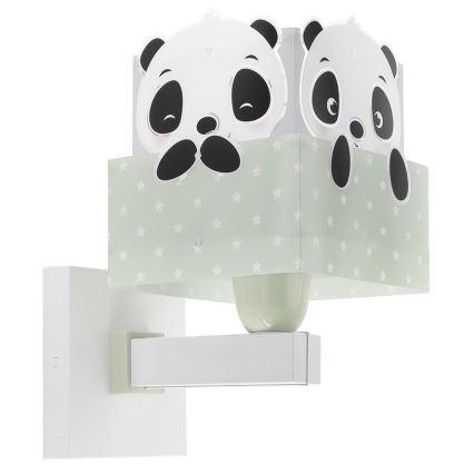 Dalber 63169H - Wand Lamp voor Kinderen PANDA 1xE27/60W/230V groen