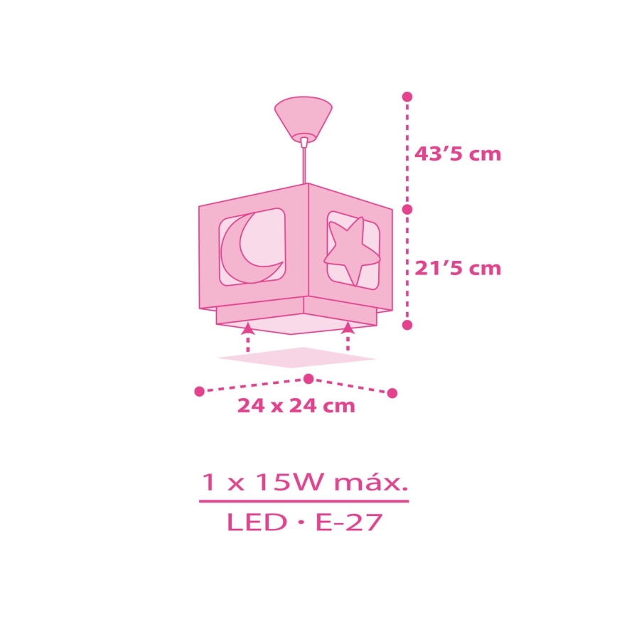 Dalber 63232S - Hanglamp voor kinderkamer MOON LIGHT 1x E27 / 60W