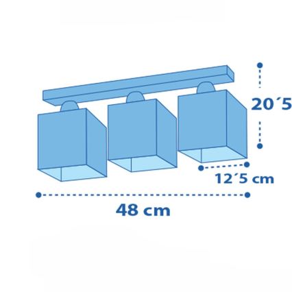 Dalber 63233NT - Plafonnière kinderkamer MOONLIGHT 3xE27/60W/230V