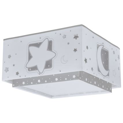 Dalber 63236E - Plafondlamp voor Kinderen MOONLIGHT 2xE27/60W/230V grijs