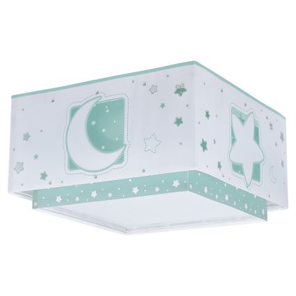 Dalber 63236H - Plafondlamp voor Kinderen MOONLIGHT 2xE27/60W/230V groen