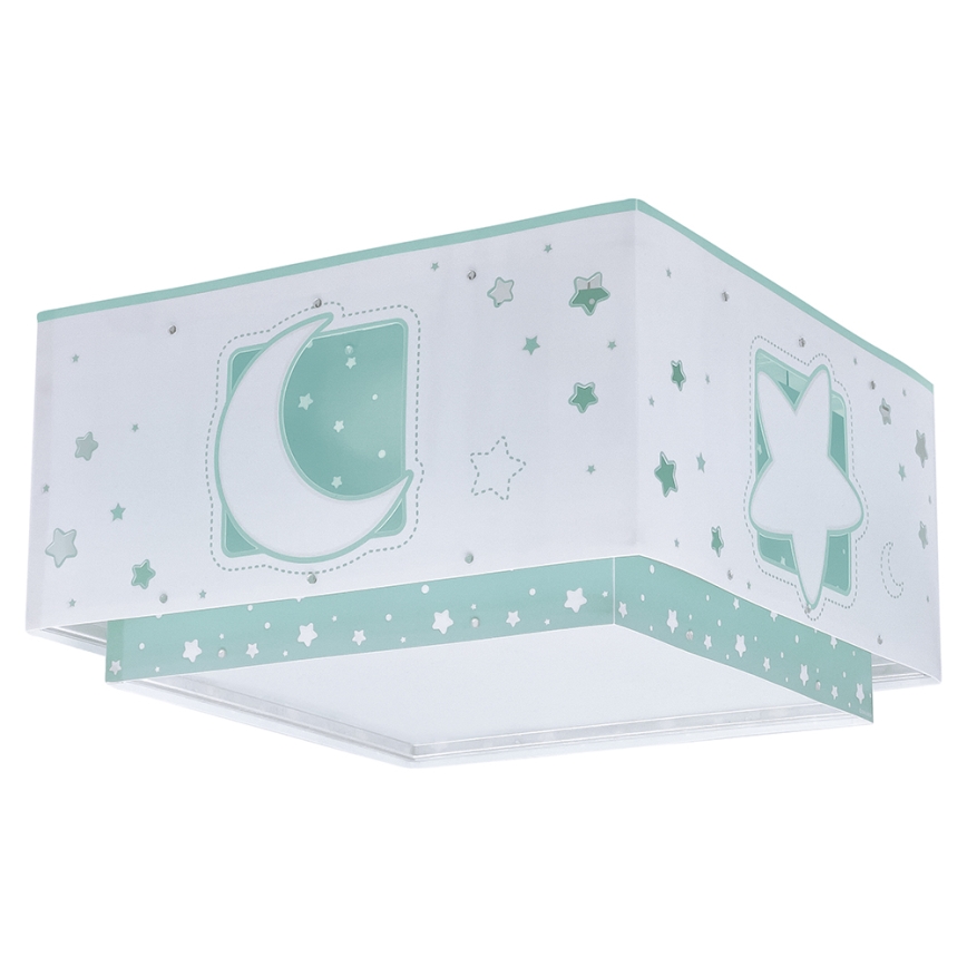 Dalber 63236H - Plafondlamp voor Kinderen MOONLIGHT 2xE27/60W/230V groen