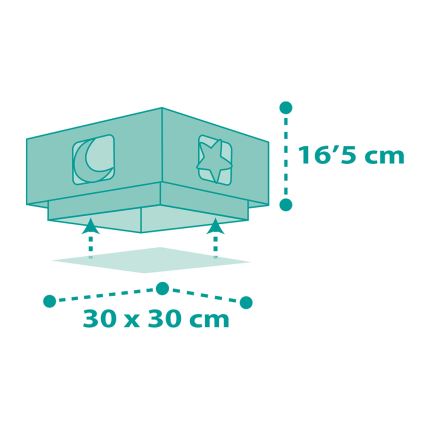 Dalber 63236H - Plafondlamp voor Kinderen MOONLIGHT 2xE27/60W/230V groen