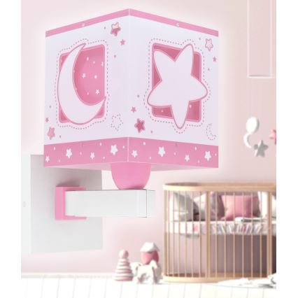 Dalber 63239S - Wandlamp voor kinderen MOONLIGHT 1xE27/15W/230V roze