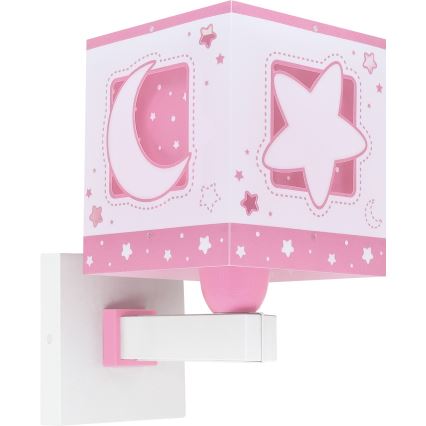 Dalber 63239S - Wandlamp voor kinderen MOONLIGHT 1xE27/15W/230V roze