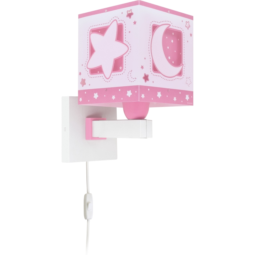 Dalber 63239S - Wandlamp voor kinderen MOONLIGHT 1xE27/15W/230V roze
