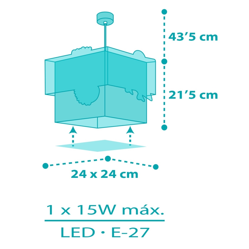 Dalber 63312 - Hanglamp voor kinderen HAPPY JUNGLE 1xE27/15W/230V