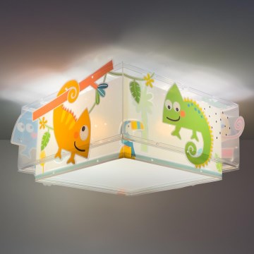 Dalber 63316 - Kinderplafondlamp HAPPY JUNGLE 2xE27/15W/230V