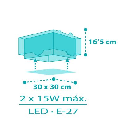 Dalber 63316 - Plafondlamp kinderkamer HAPPY JUNGLE 2xE27/15W/230V