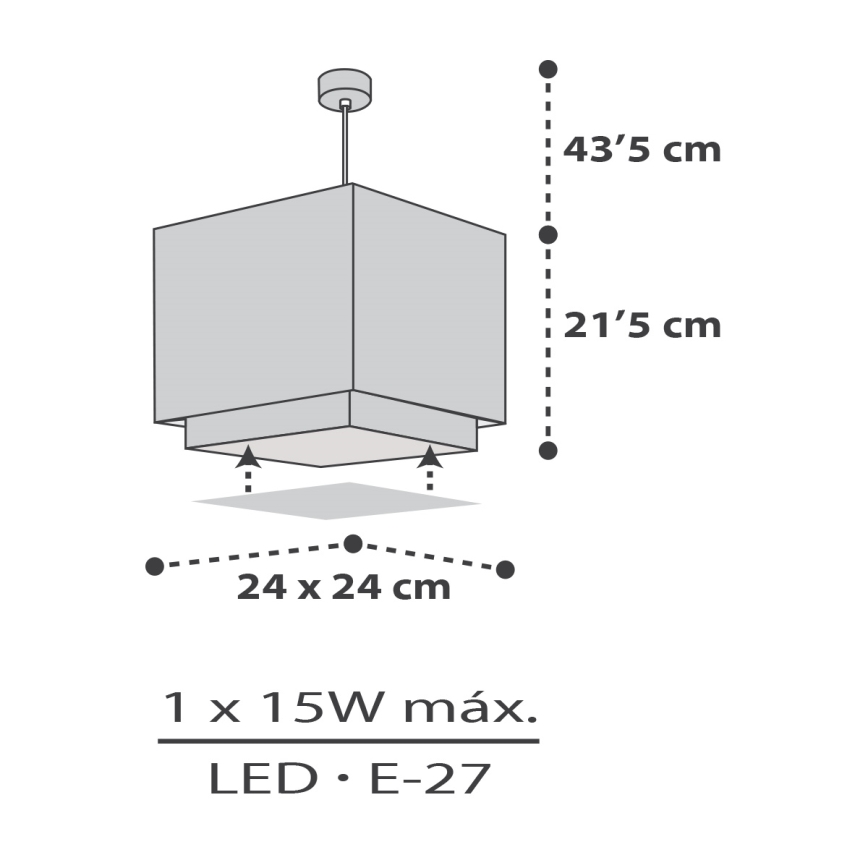 Dalber 63372 - Hanglamp voor kinderen LITTLE PIXEL 1xE27/15W/230V