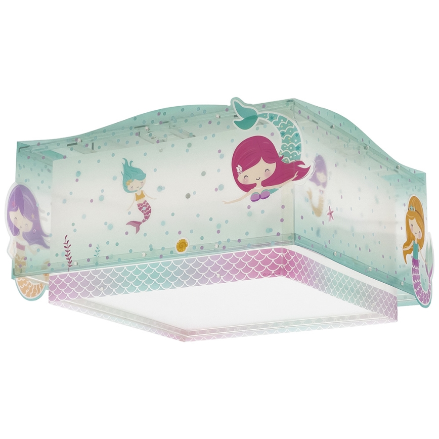 Dalber 63446 - Plafondlamp voor Kinderen MERMAIDS 2xE27/60W/230V