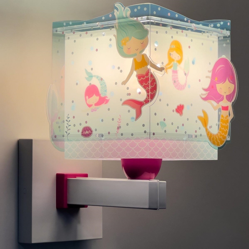 Dalber 63449 - Wandlamp voor kinderen MERMAIDS 1xE27/60W/230V