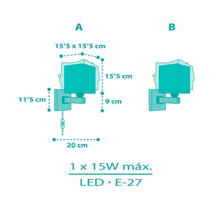 Dalber 63449 - Wandlamp voor kinderen MERMAIDS 1xE27/60W/230V