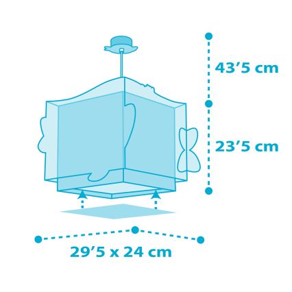 Dalber 63472 - Hanglamp voor kinderen BABY SHARK 1xE27/60W/230V