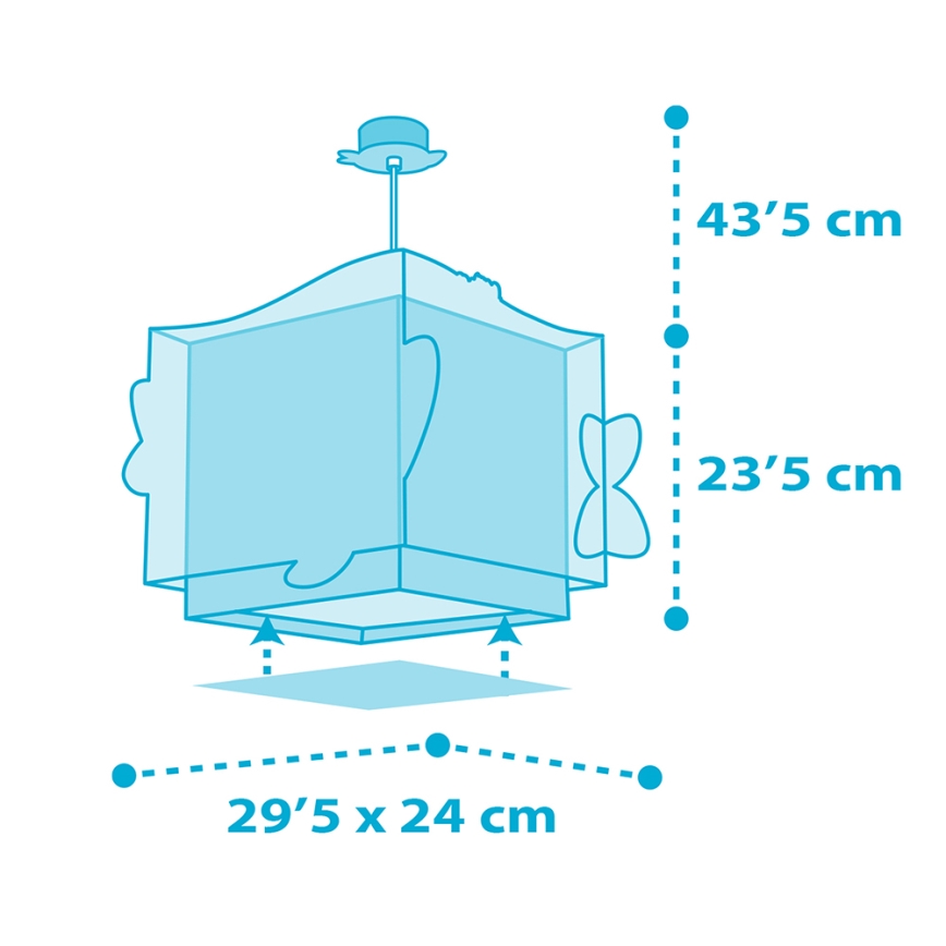 Dalber 63472 - Hanglamp voor kinderen BABY SHARK 1xE27/60W/230V