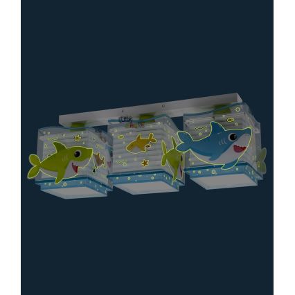 Dalber 63473 - Plafondlamp voor Kinderen BABY SHARK 3xE27/60W/230V