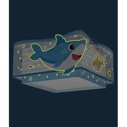 Dalber 63476 - Plafondlamp voor Kinderen BABY SHARK 2xE27/60W/230V