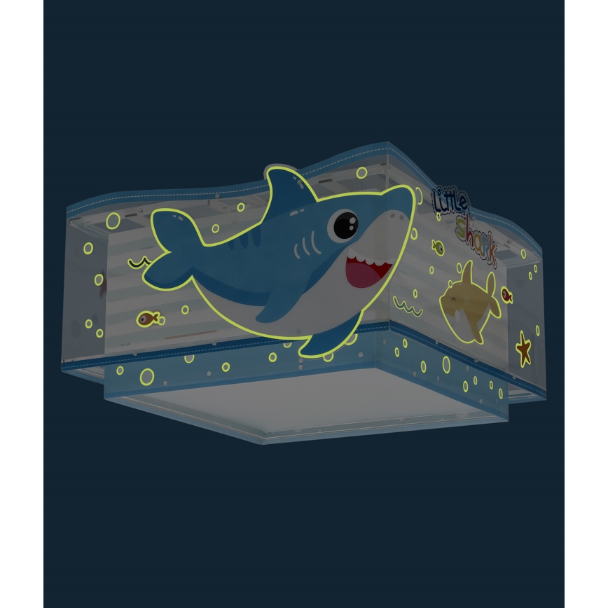 Dalber 63476 - Plafondlamp voor Kinderen BABY SHARK 2xE27/60W/230V