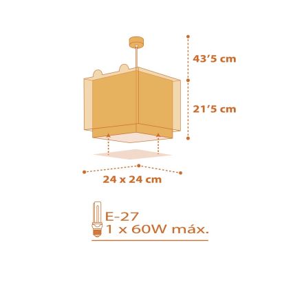 Dalber 64562 - Kinderhanglamp LITTLE TIGER 1xE27/60W/230V