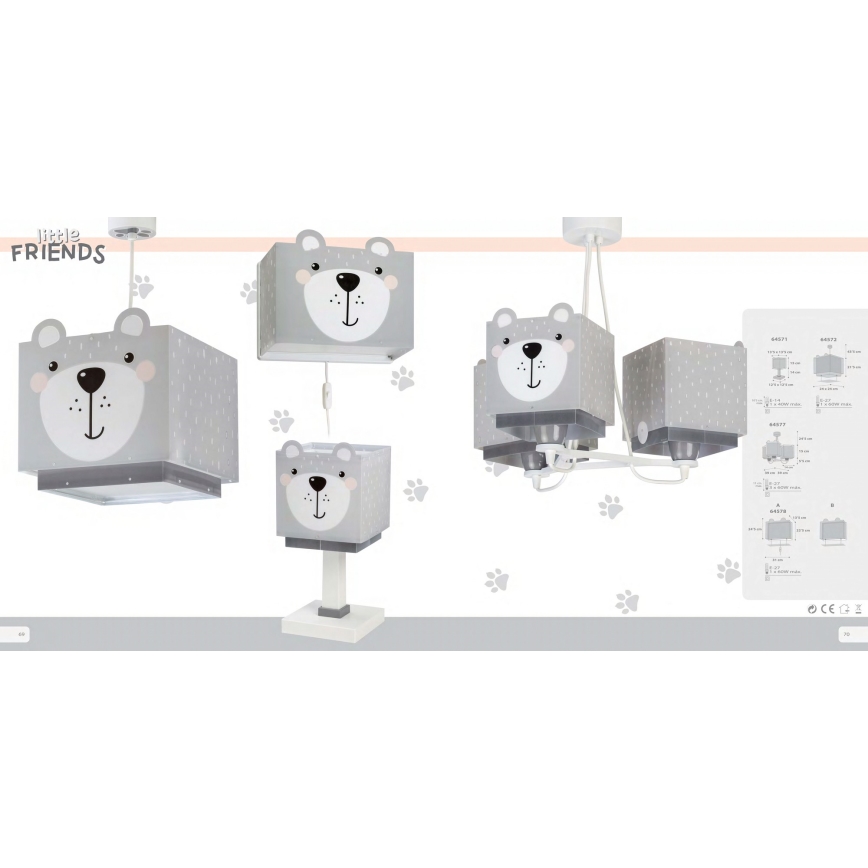 Dalber 64571 - Kinderlampje LITTLE TEDDY 1xE14/40W/230V