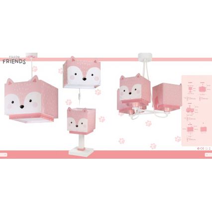 Dalber 64582 - Hanglamp kinderkamer LITTLE FOX 1xE27/60W/230V